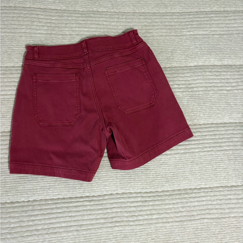 SPANX High-Waist Stretch Shorts - Burgundy